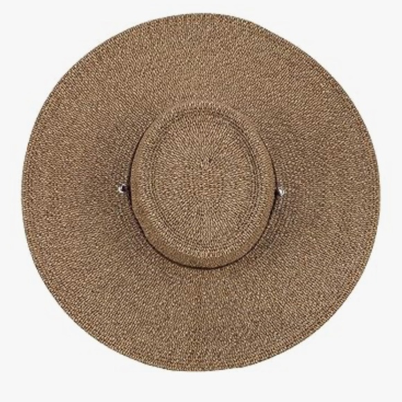 Brown Wide-Brimmed Straw Hat - Picture 3 of 5
